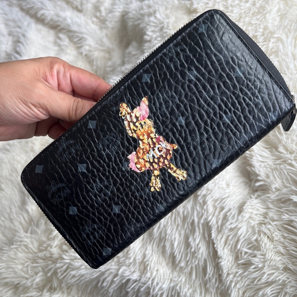 MCM Zip-around Long Wallet Leather Black - Picture 15 of 16